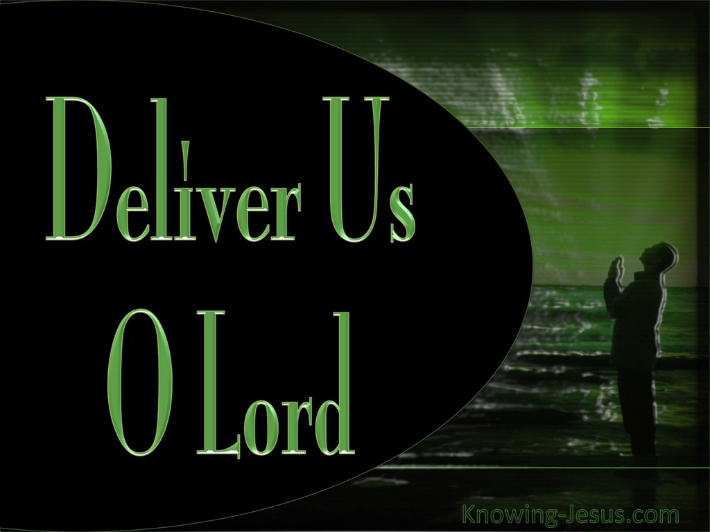 Matthew 6:13 Deliver Us O Lord (black)